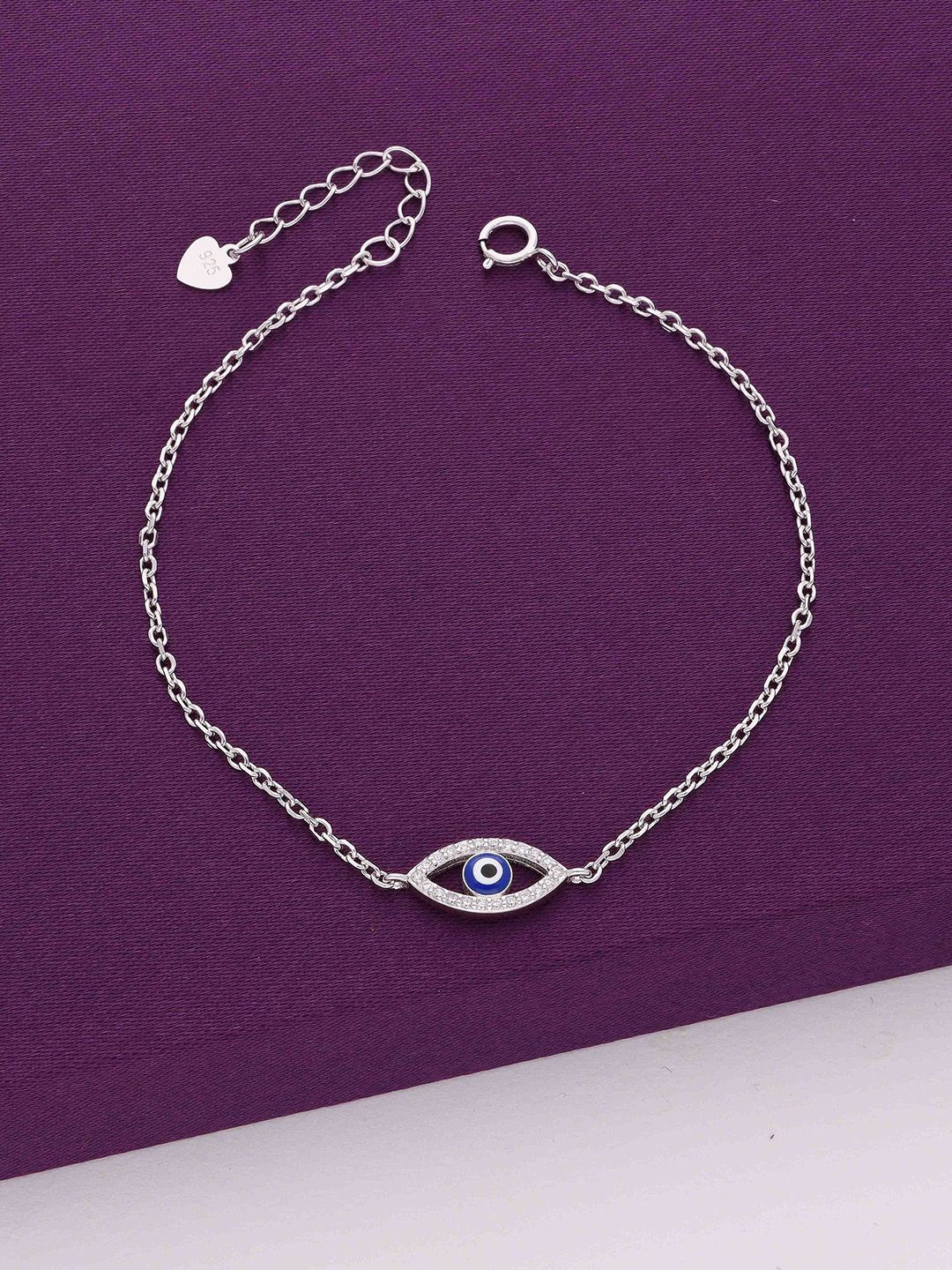 

KAI JEWEL 925 Sterling Silver Cubic Zirconia Rhodium-Plated Charm Bracelet