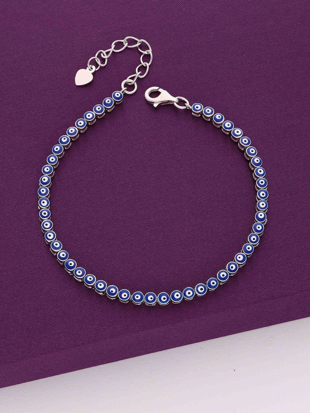 

KAI JEWEL 925 Sterling Silver Rhodium-Plated Cubic Zirconia Studded Link Bracelet