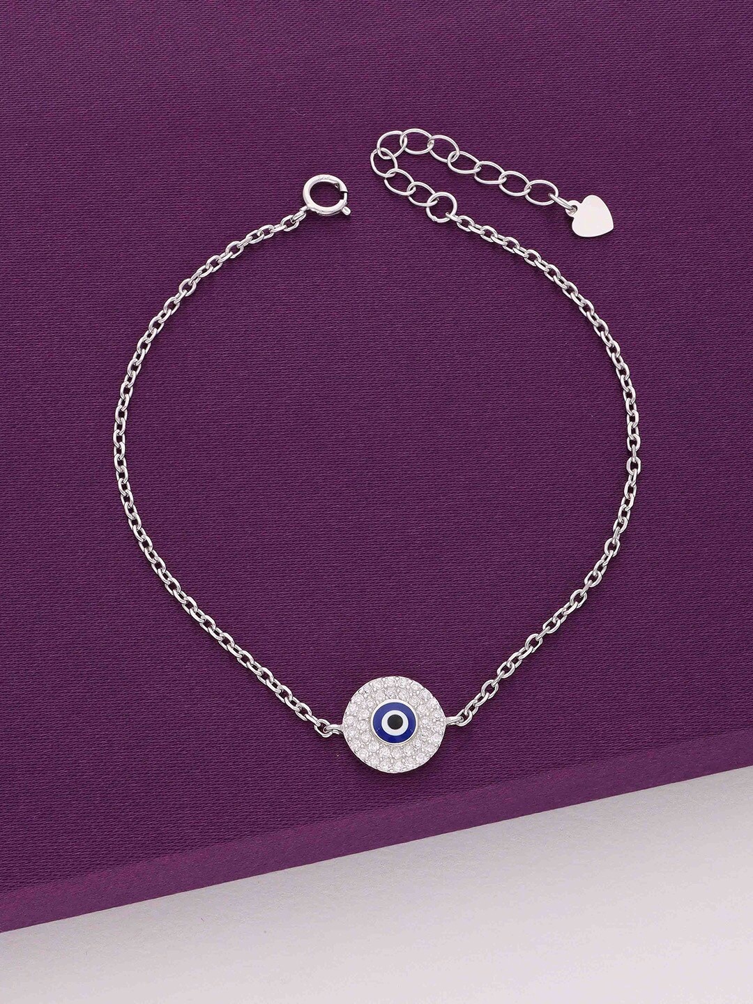 

KAI JEWEL Women Sterling Silver Cubic Zirconia Rhodium-Plated Charm Bracelet