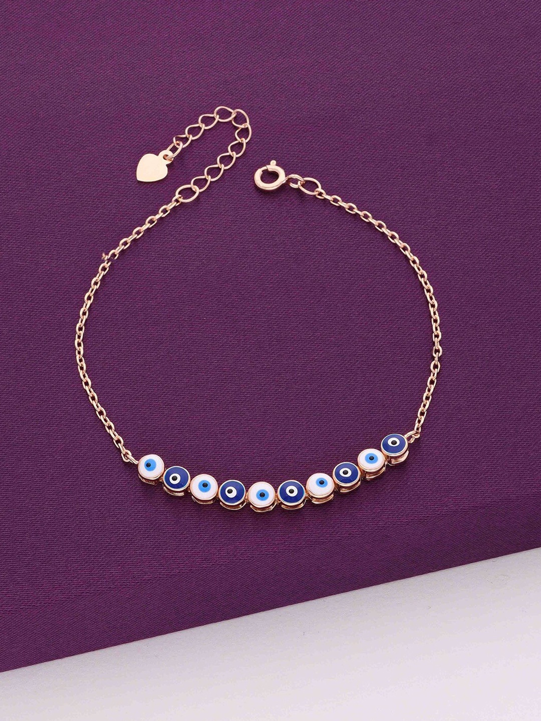 

KAI JEWEL Women Sterling Silver Cubic Zirconia Rhodium-Plated Link Bracelet, Rose gold