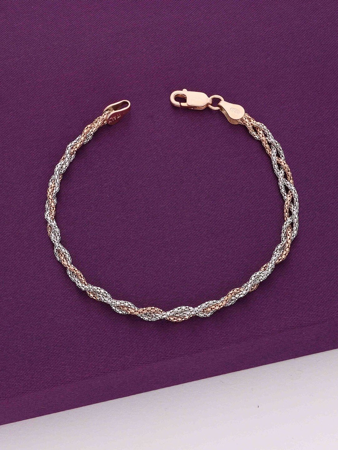 

KAI JEWEL 925 Sterling Silver Rhodium-Plated Knotted Shimmers Link Bracelet