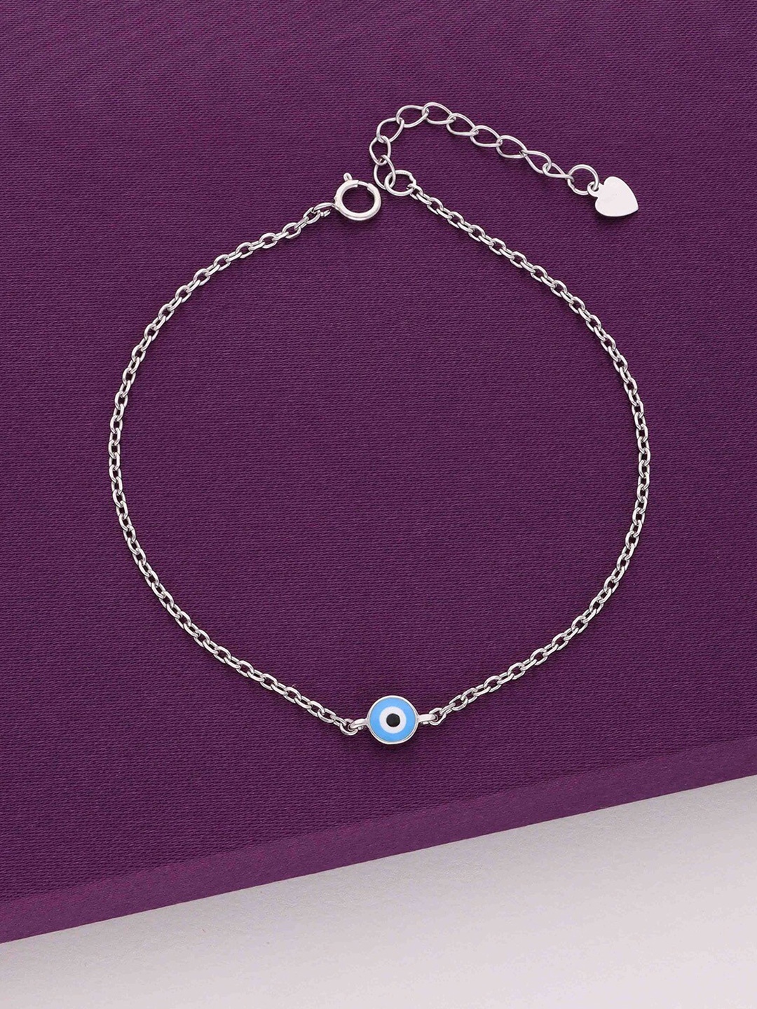 

KAI JEWEL Sterling Silver Evil Eye Rhodium-Plated Link Bracelet