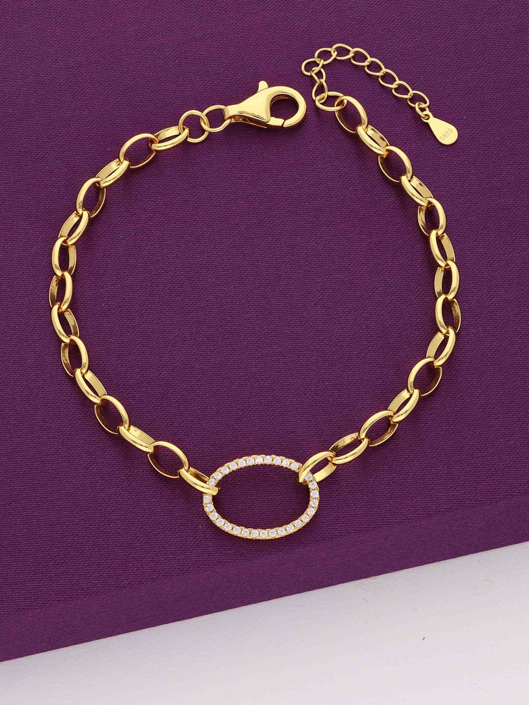 

KAI JEWEL Sterling Silver Cubic Zirconia Link Bracelet, Gold