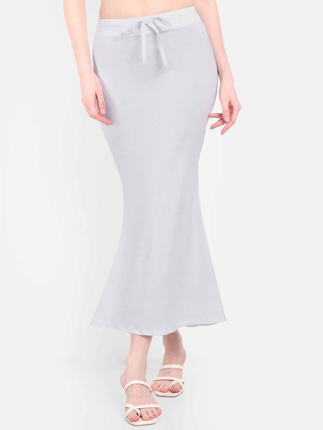 

Mehrang Shimmer Fish Cut Saree Shapewear, White