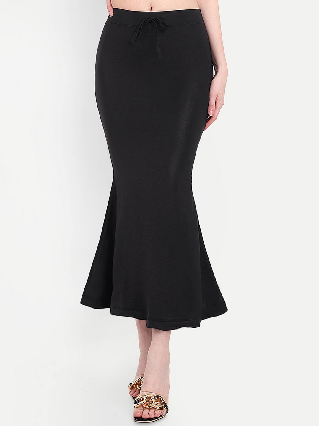 

Mehrang Shimmer Fish Cut Saree Shapewear, Black