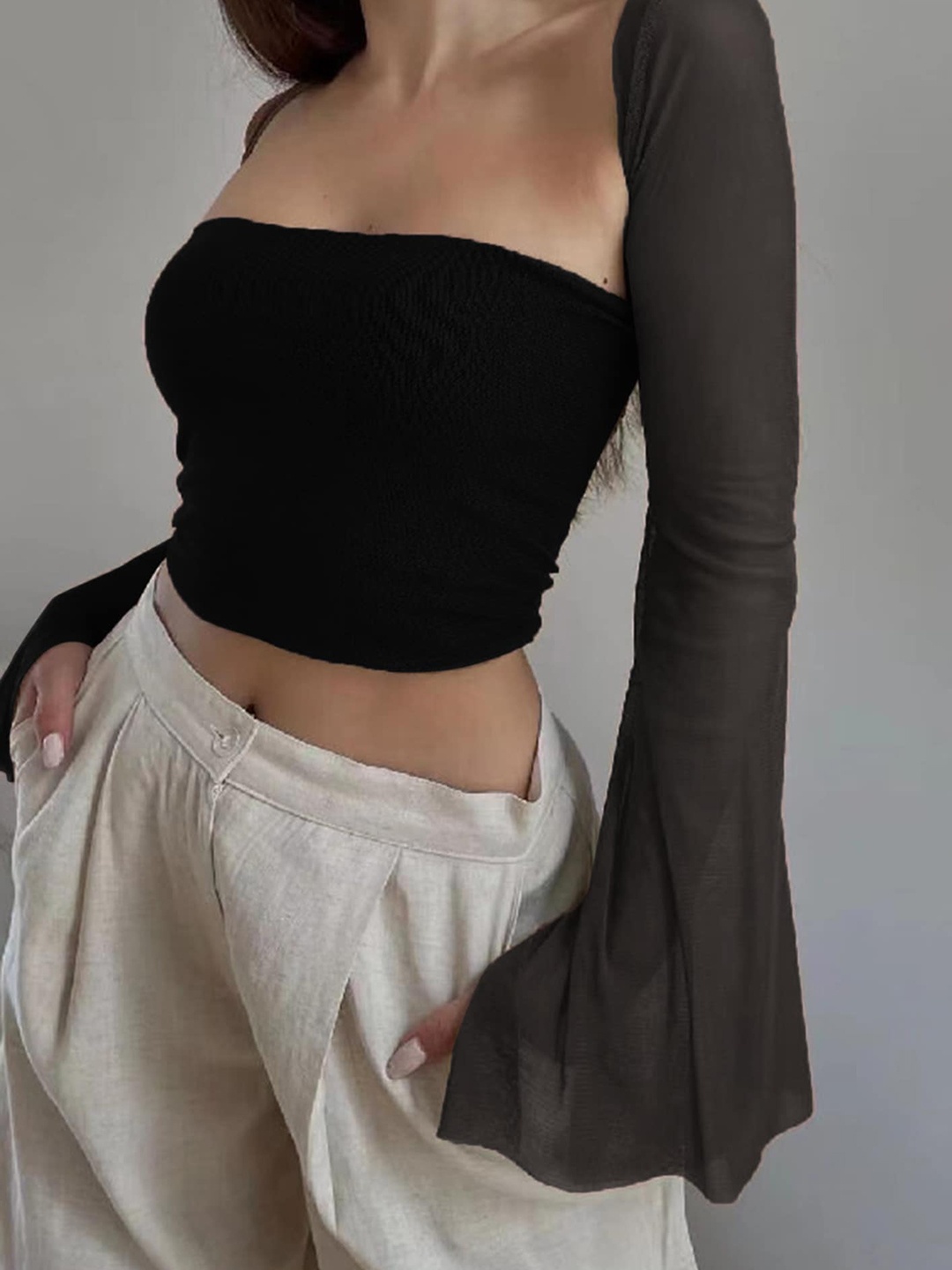 

LULU & SKY Off Shoulder Tube Top & Bolero, Black