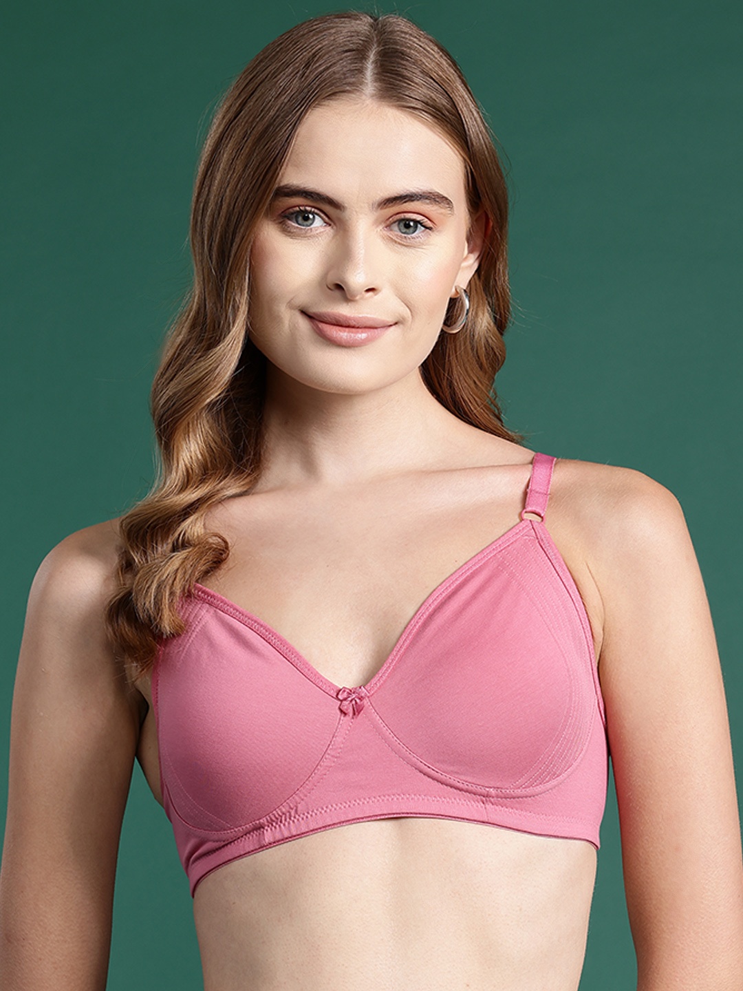 

DressBerry Non Padded Full Coverage Bra, Pink