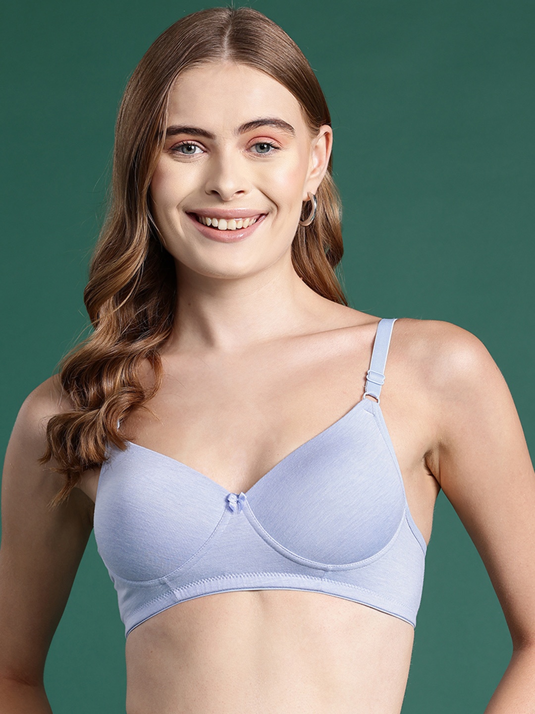 

DressBerry Full Coverage Lightly Padded Push-Up Bra, Blue