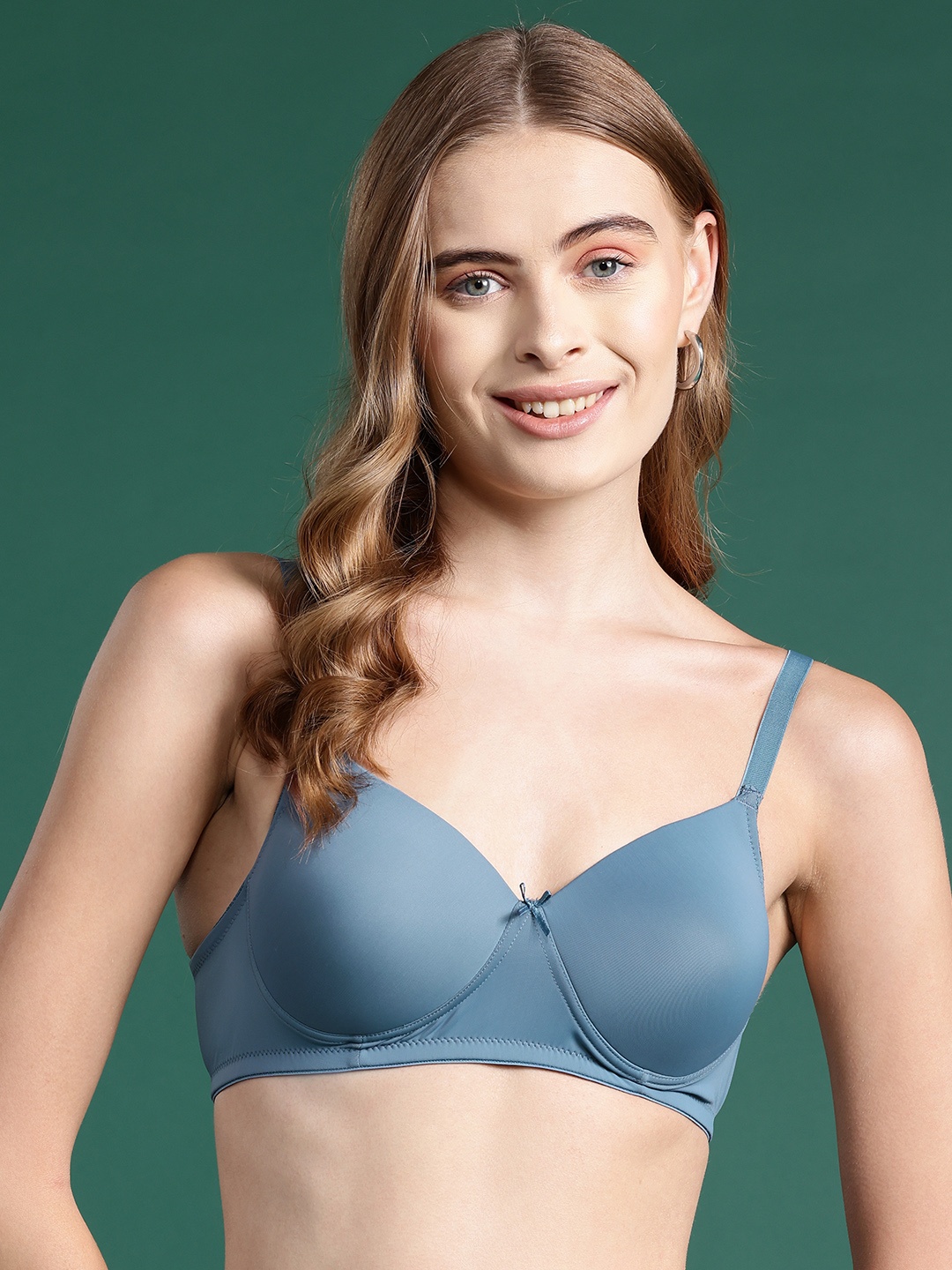 

DressBerry Full Coverage Lightly Padded Bra, Grey