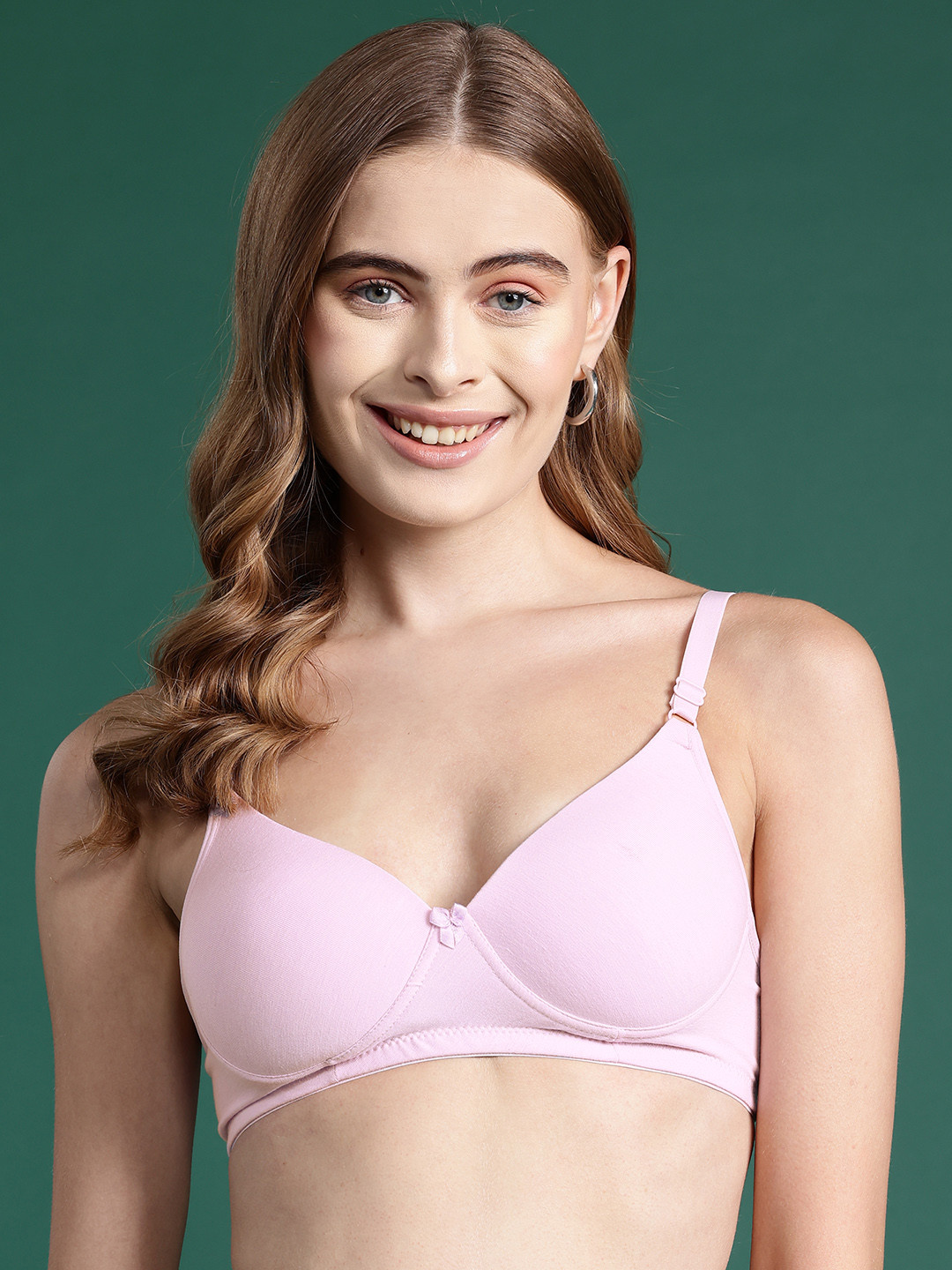

DressBerry Full Coverage Lightly Padded Push-Up Bra, Pink