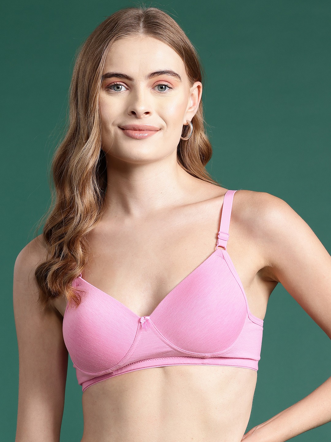 

DressBerry Full Coverage Lightly Padded Push-Up Bra, Pink