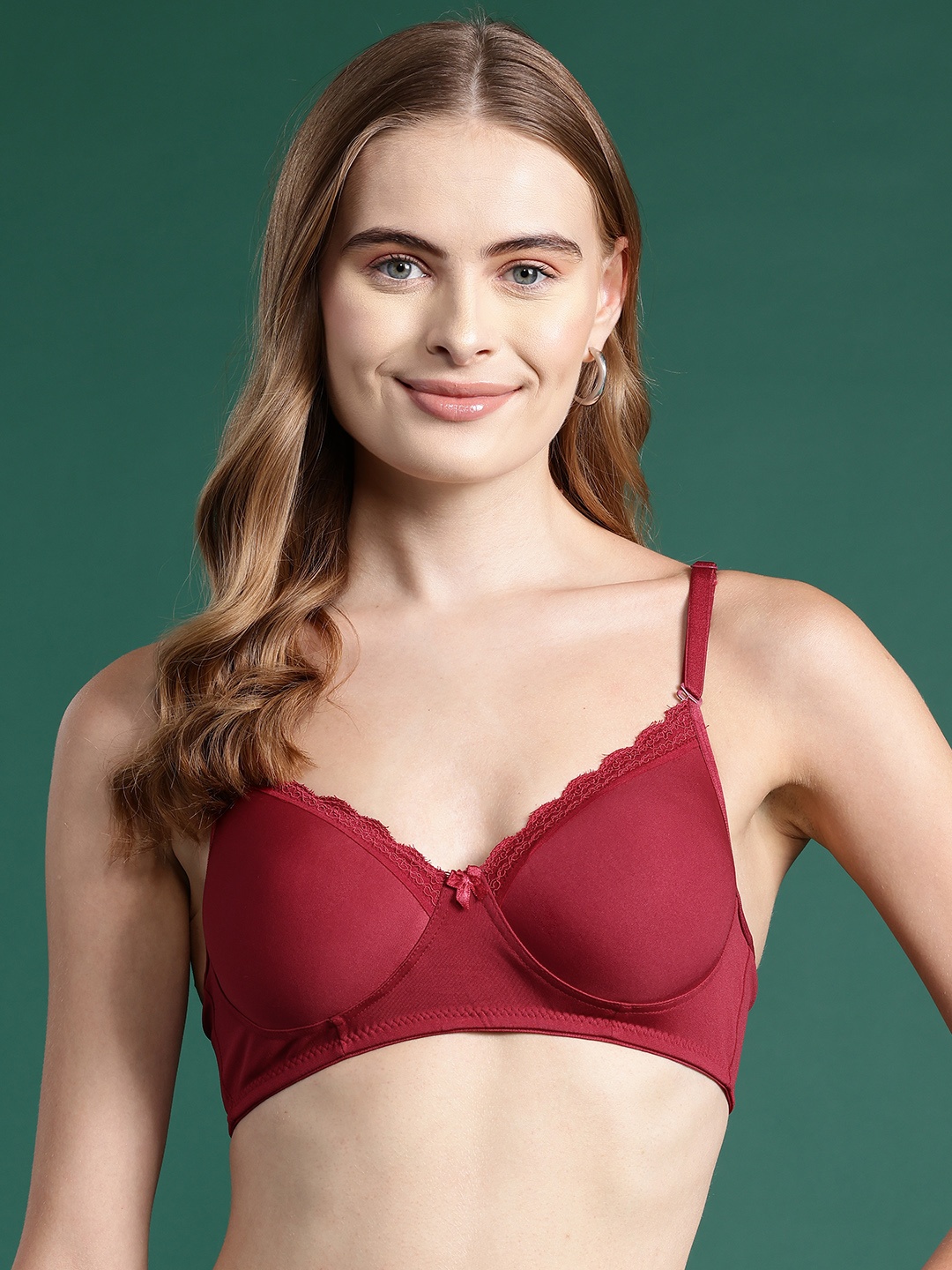 

DressBerry Full Coverage Lightly Padded T-shirt Bra, Maroon