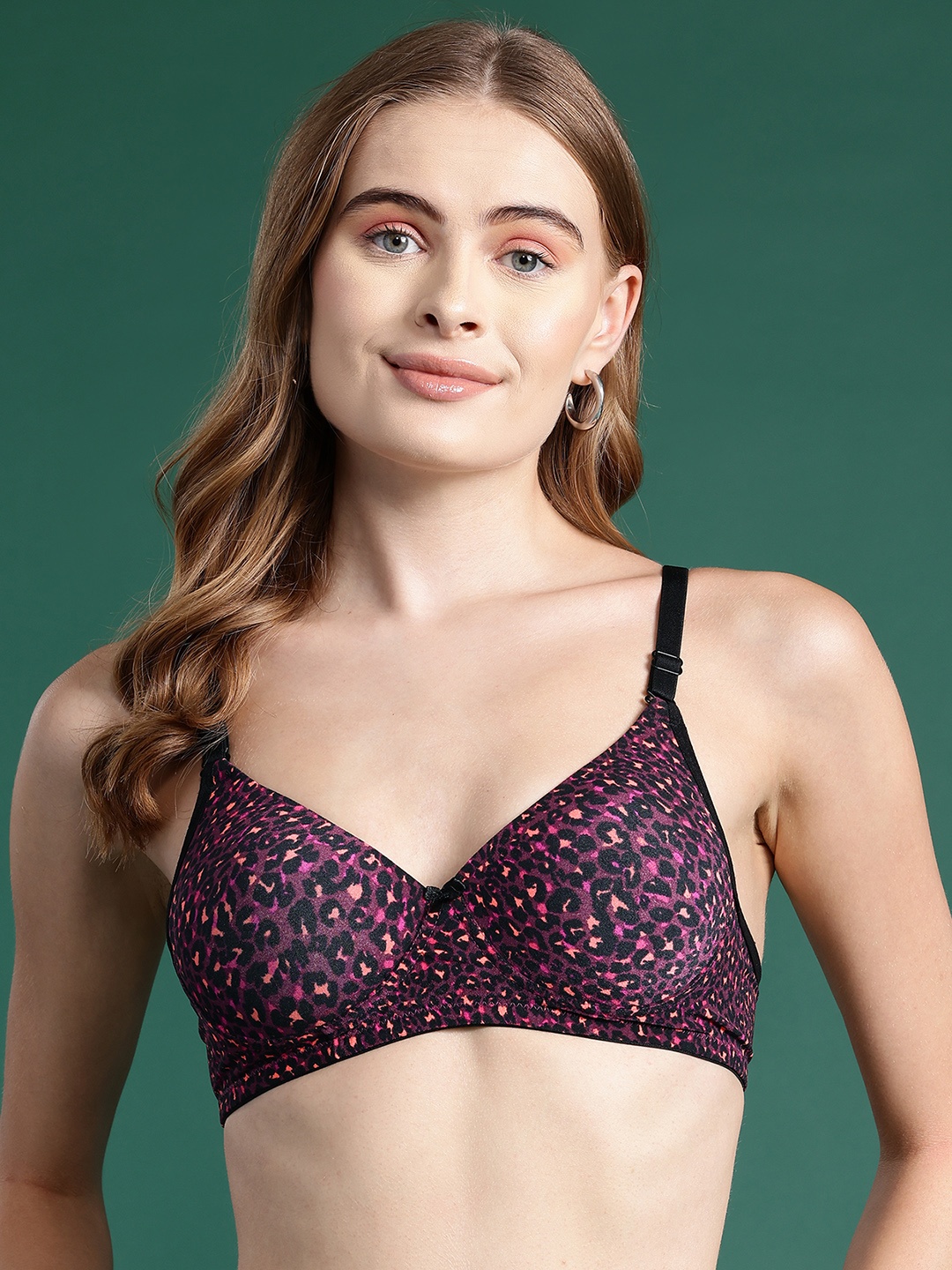 

DressBerry Animal Print Full Coverage Lightly Padded Push-Up Bra, Multi