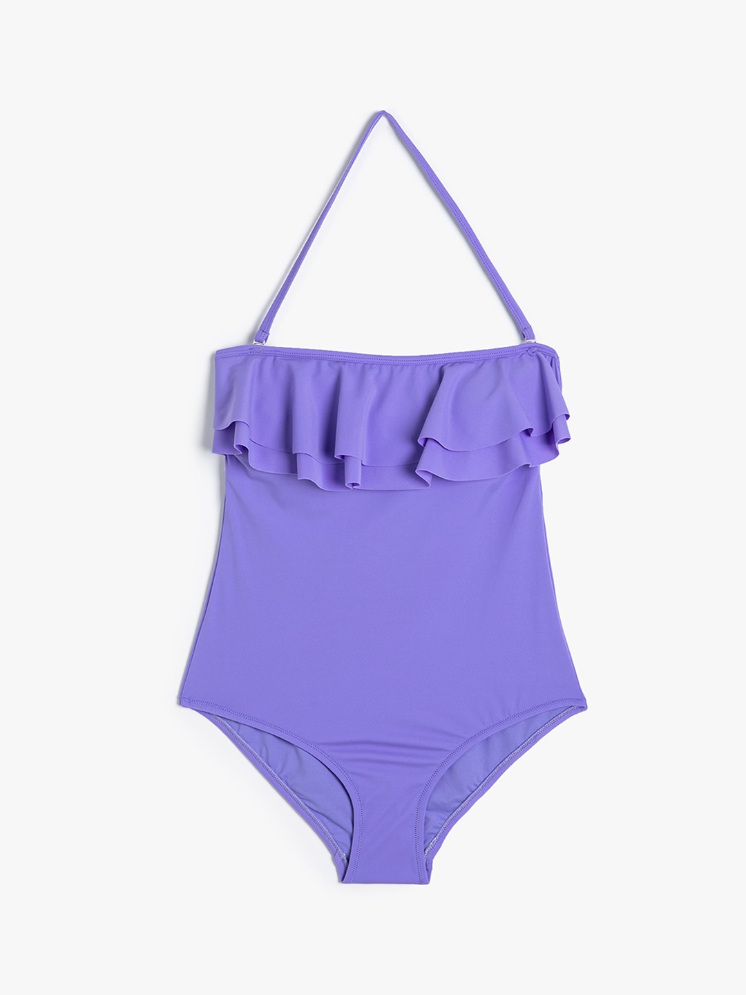 

Koton Full Coverage Halter Neck Swim Bodysuit, Purple