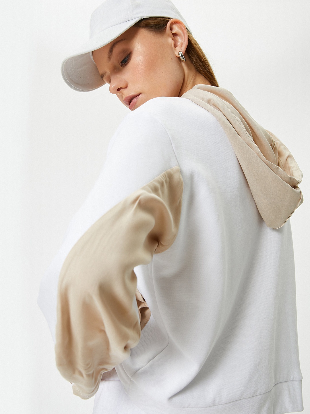 

Koton Hooded Pullover Sweatshirt, White