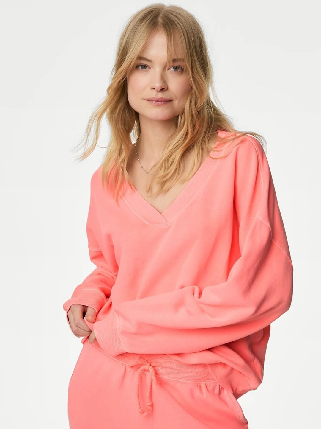 

Marks & Spencer Pure Cotton Lounge Sweatshirt, Coral