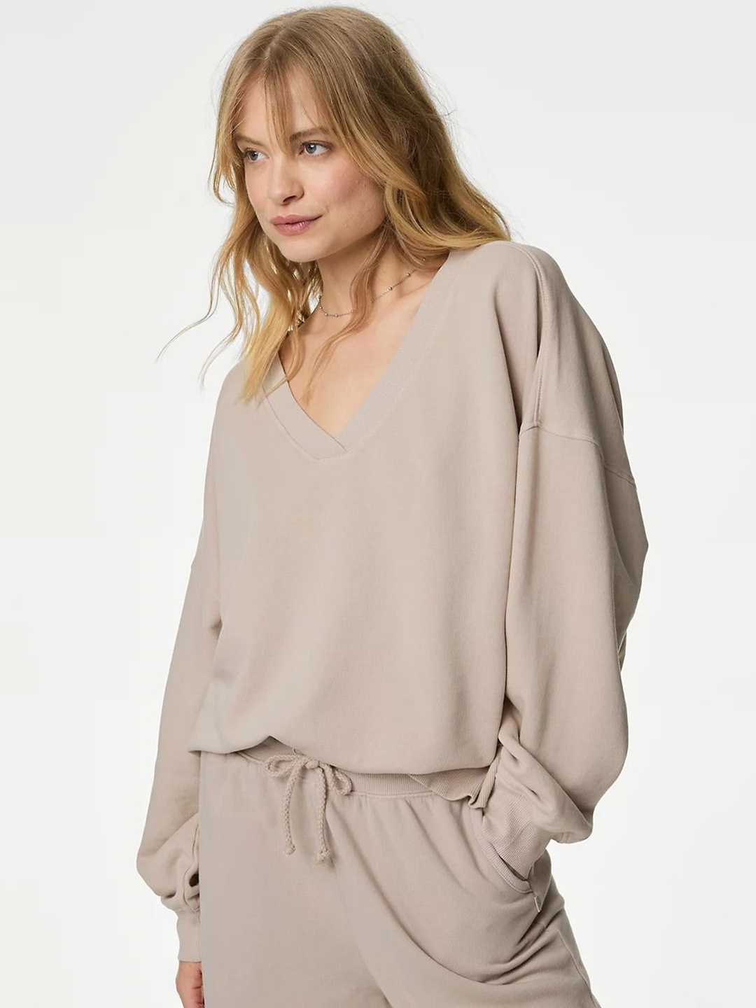 

Marks & Spencer Pure Cotton Lounge Sweatshirt, Beige