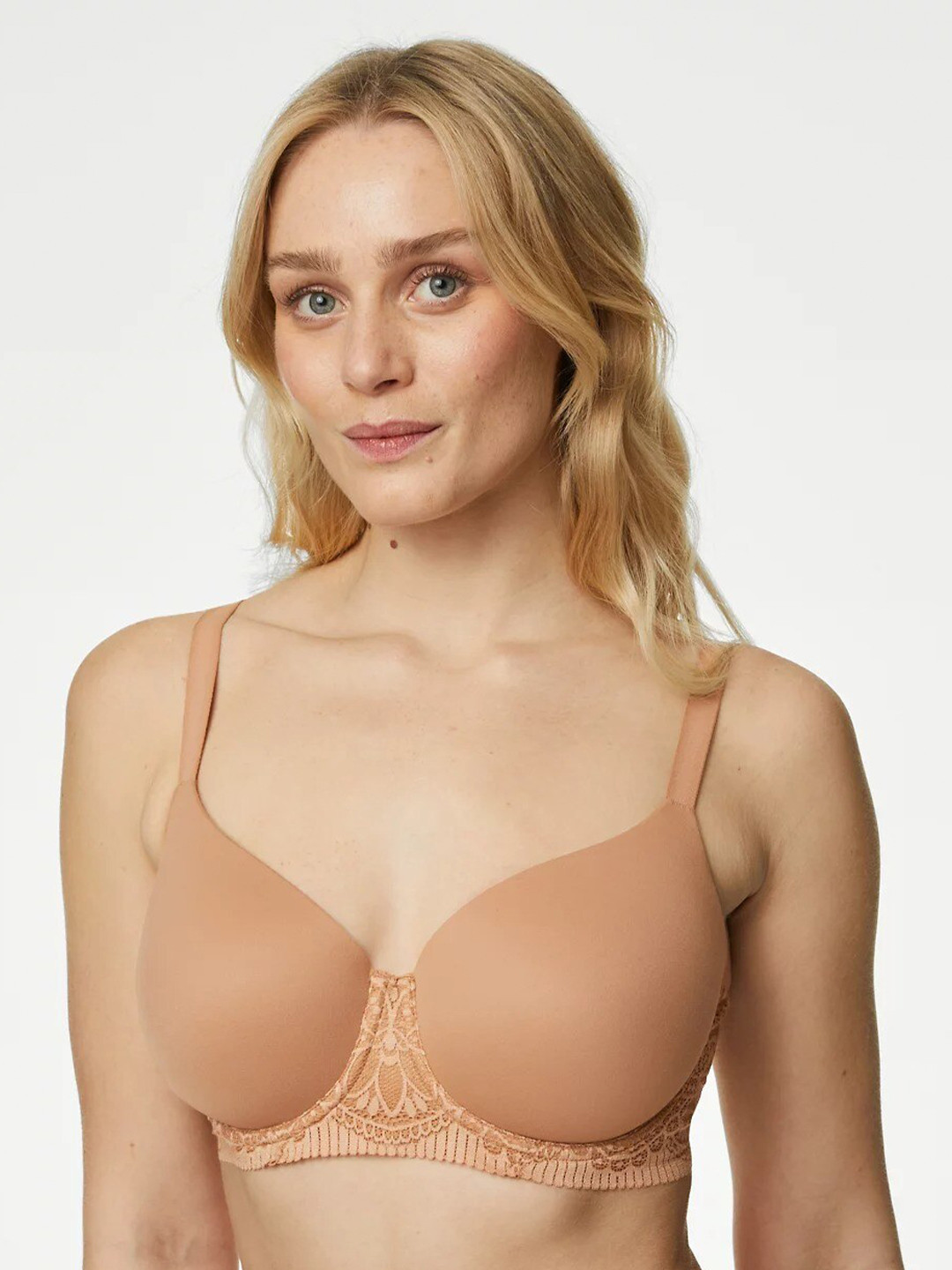 

Marks & Spencer Full Coverage Underwired Lightly Padded T-shirt Bra - All Day Comfort, Nude