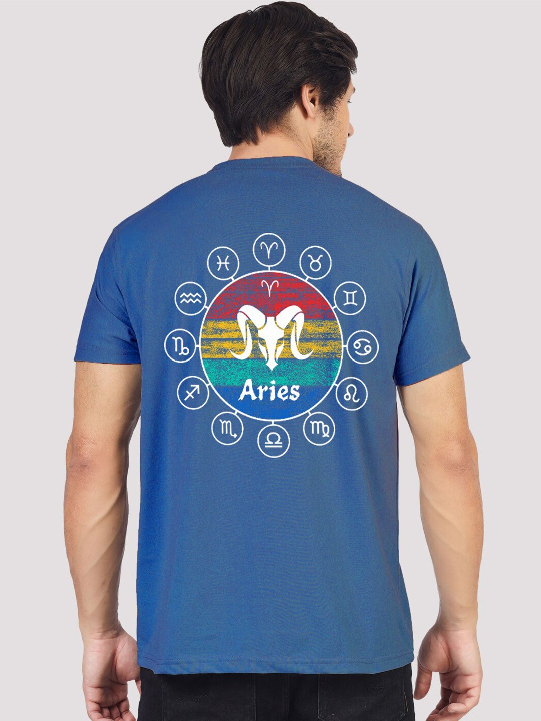 

Greylongg Men Applique T-shirt, Blue