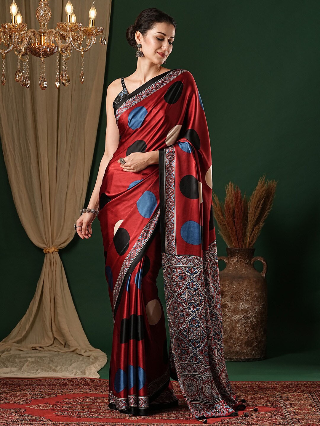 

Anouk Pure Crepe Saree, Red