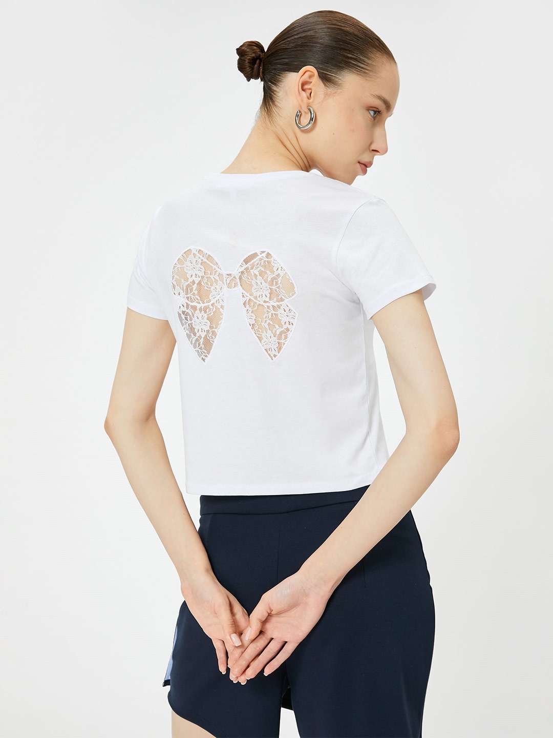 

Koton Women Solid Regular Sleeves T-shirt, White