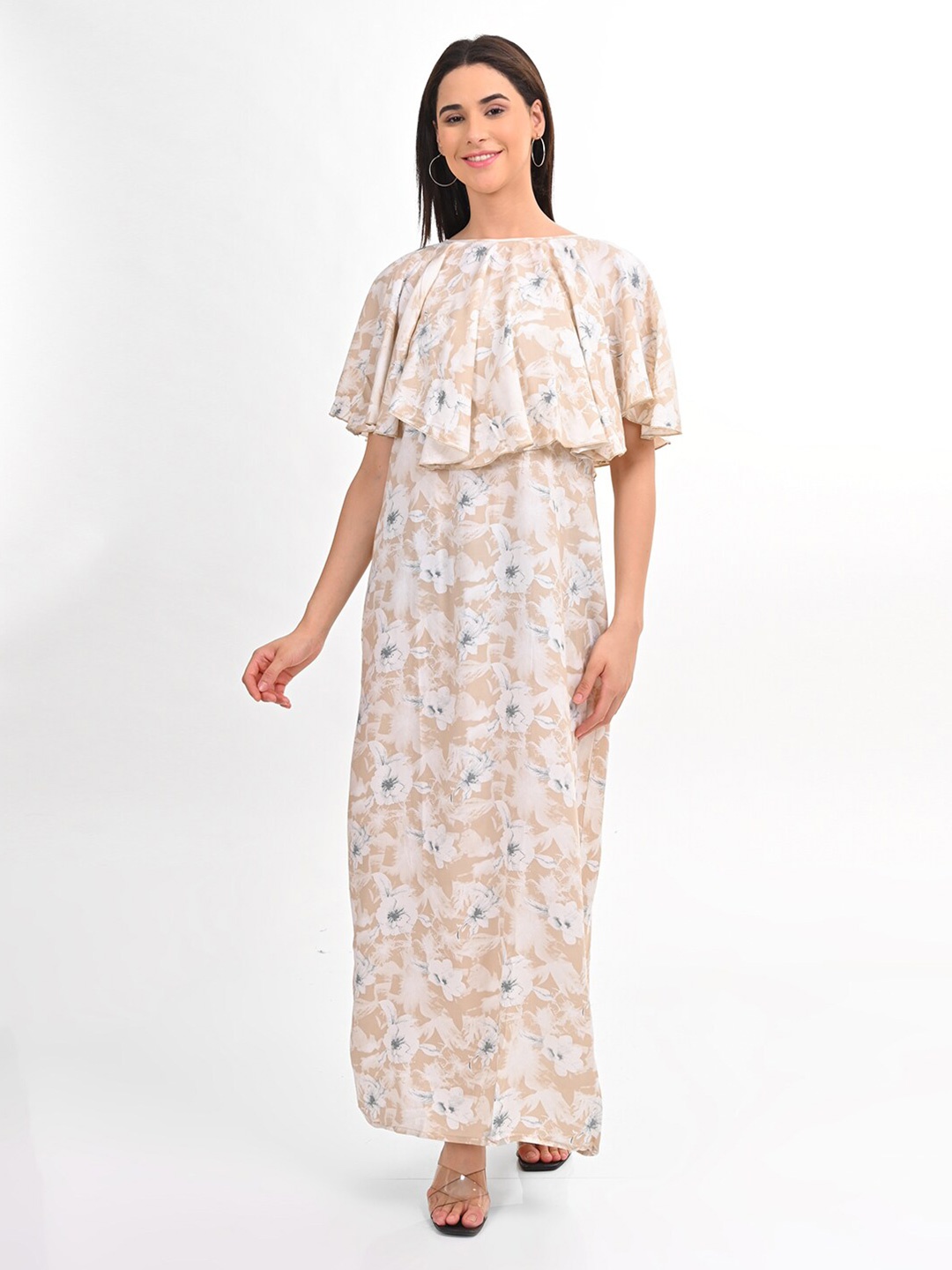 

GOLDSTROMS Women Floral Printed 2 In 1 Maxi Dress, Brown