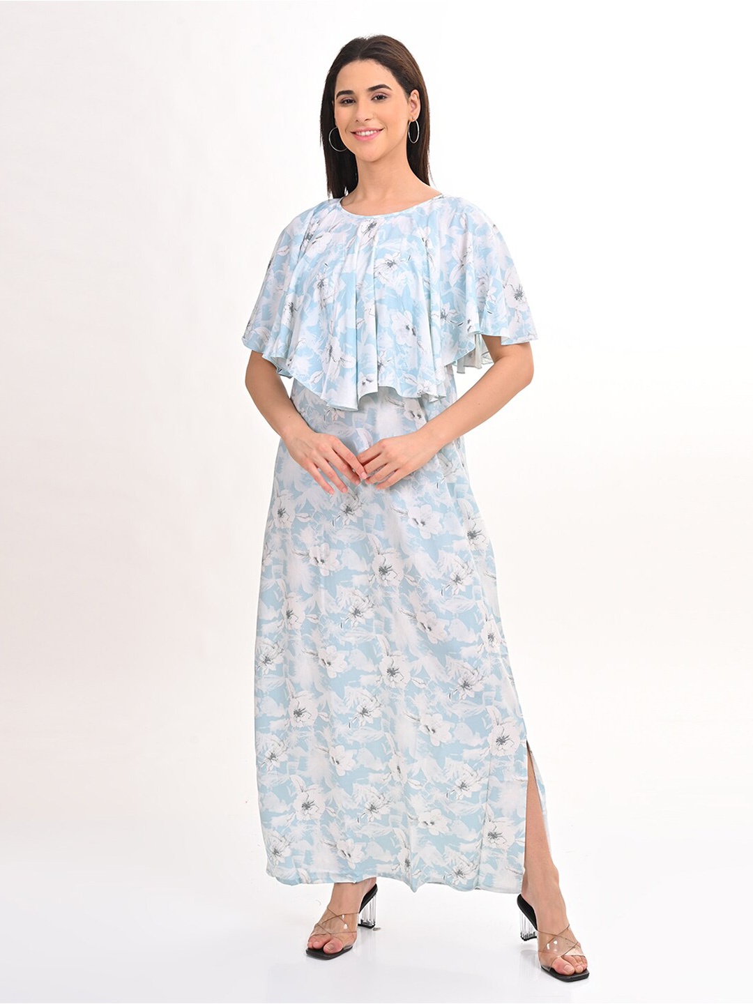 

GOLDSTROMS Women Floral Printed 2 In 1 Maxi Dress, Blue