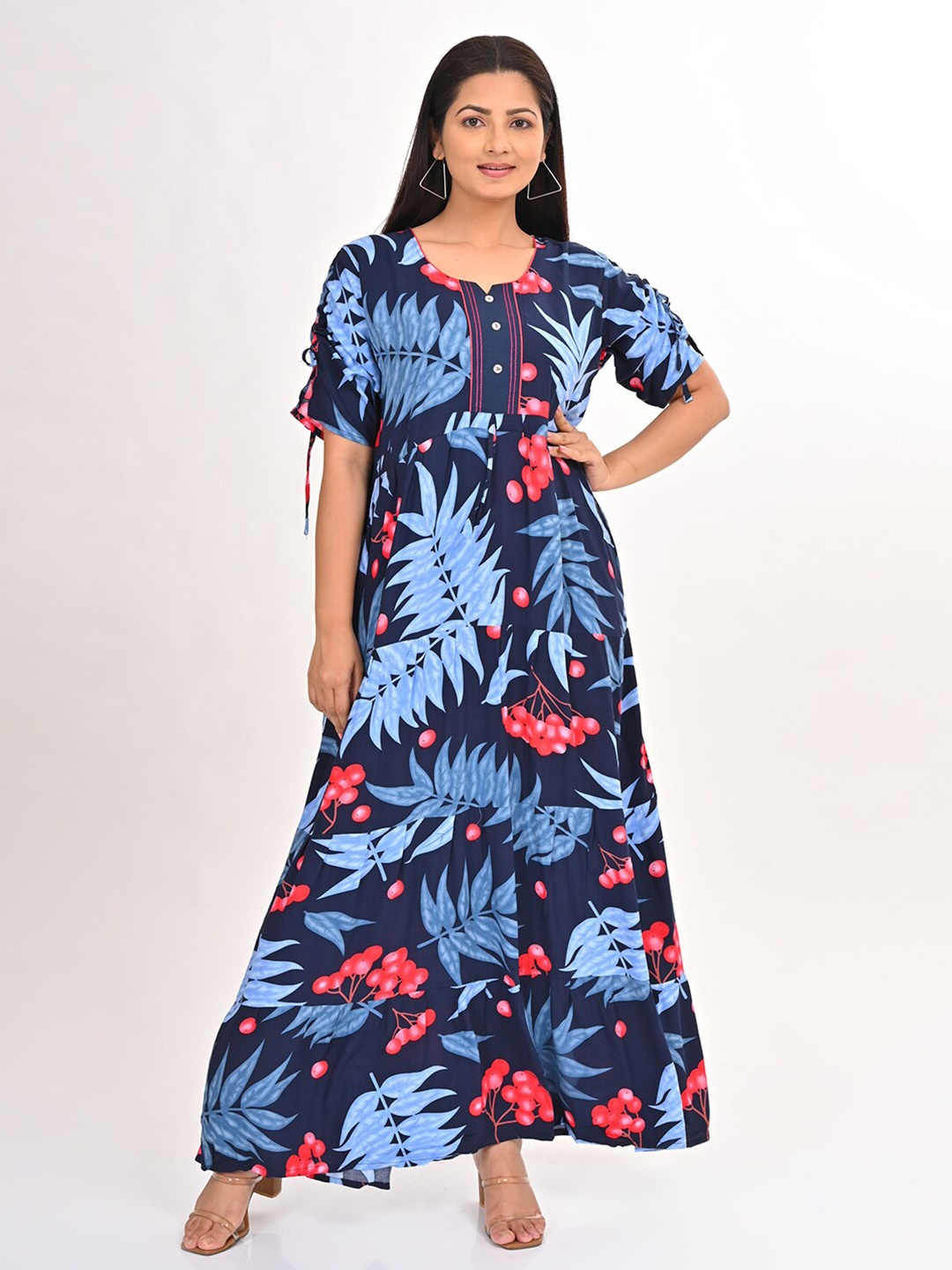 

GOLDSTROMS Printed Maxi Dress, Navy blue