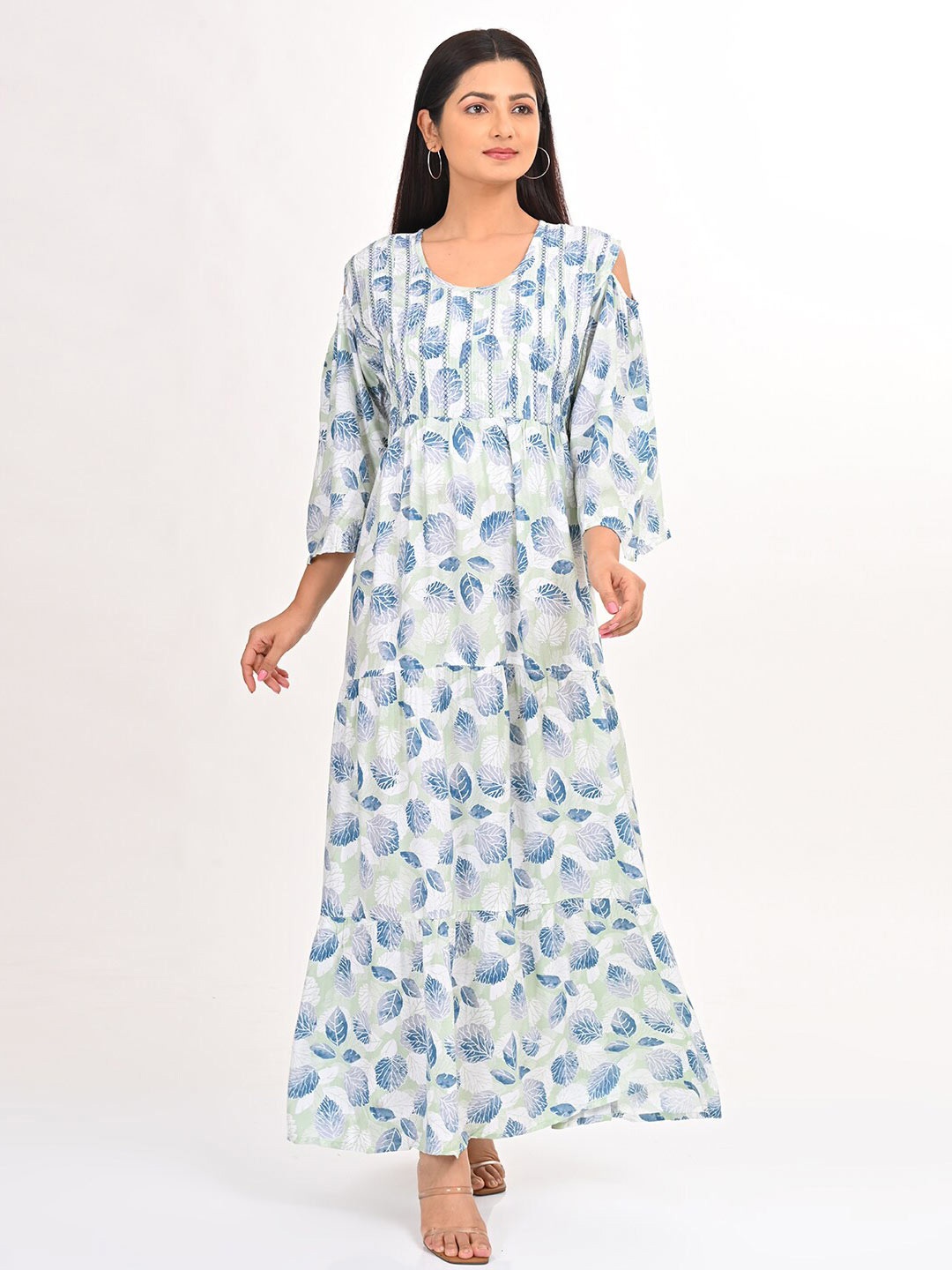 

GOLDSTROMS Printed A-Line Maxi Dress, Green