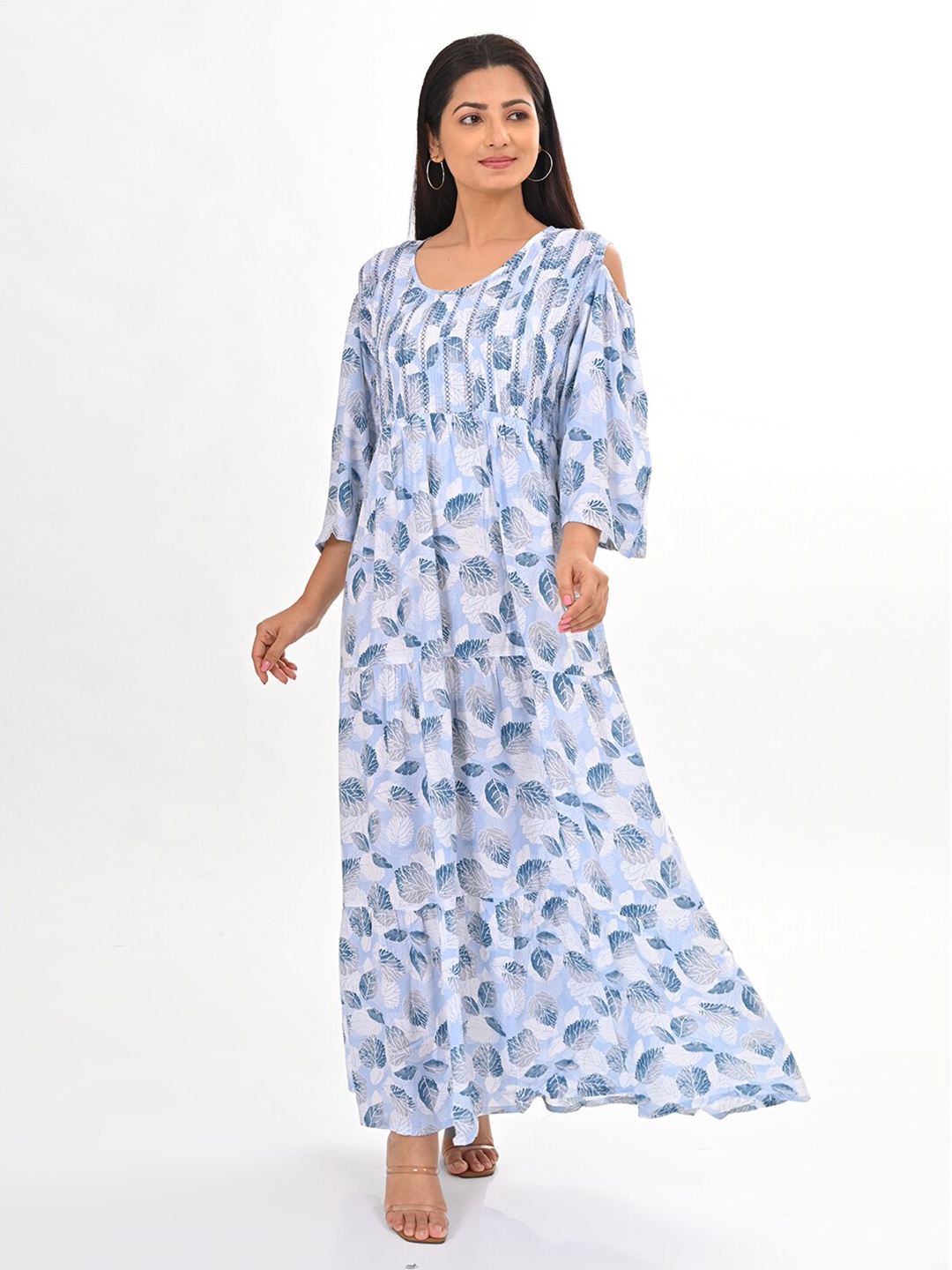 

GOLDSTROMS Printed A-Line Maxi Dress, Blue