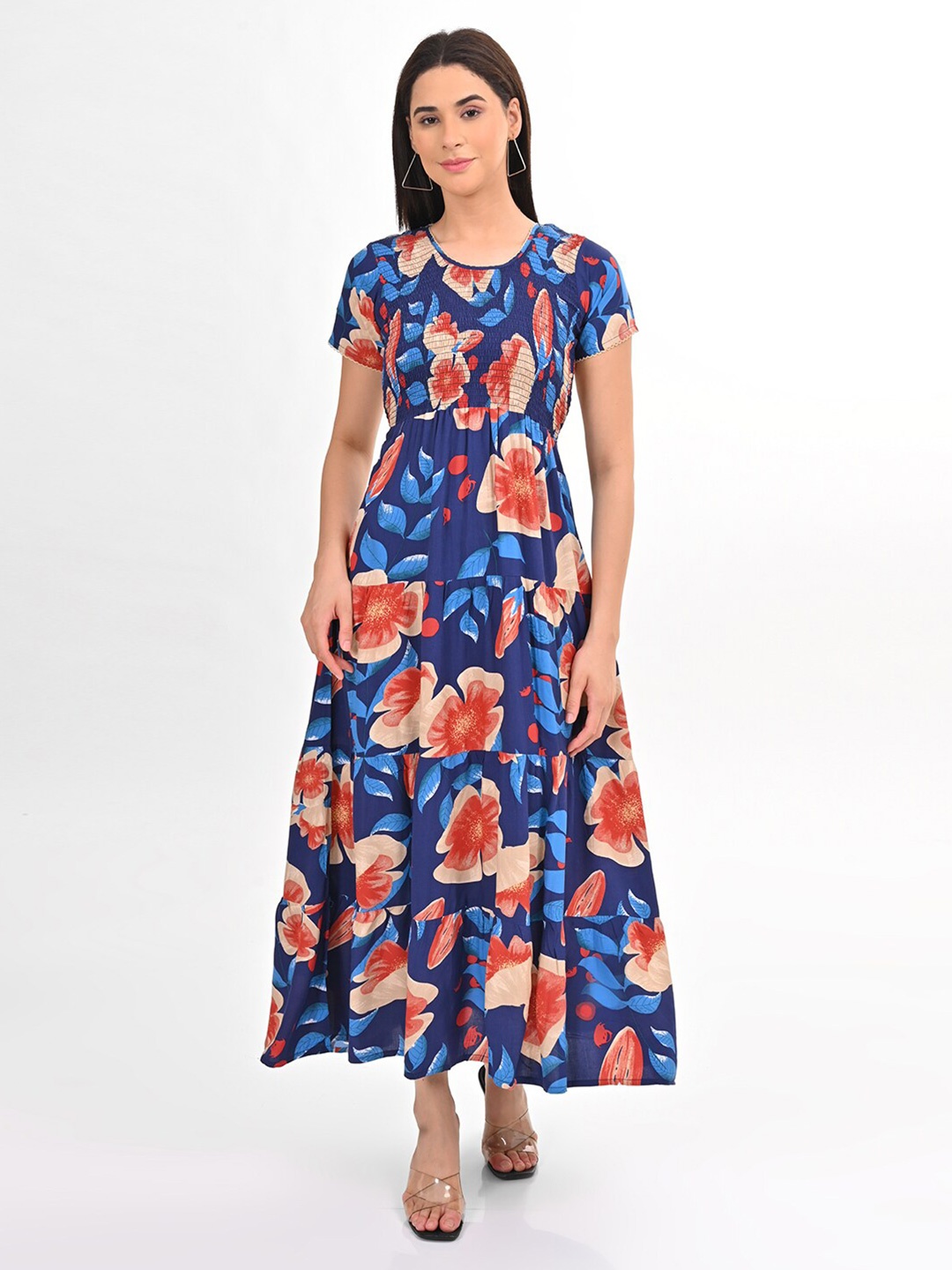 

GOLDSTROMS Printed A-Line Maxi Dress, Navy blue
