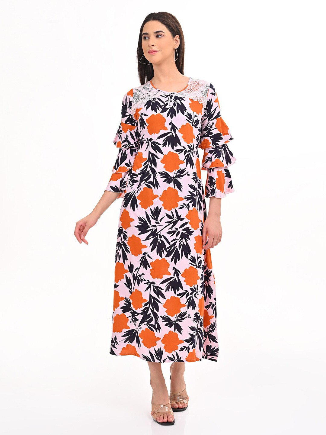 

GOLDSTROMS Printed A-Line Maxi Dress, Pink