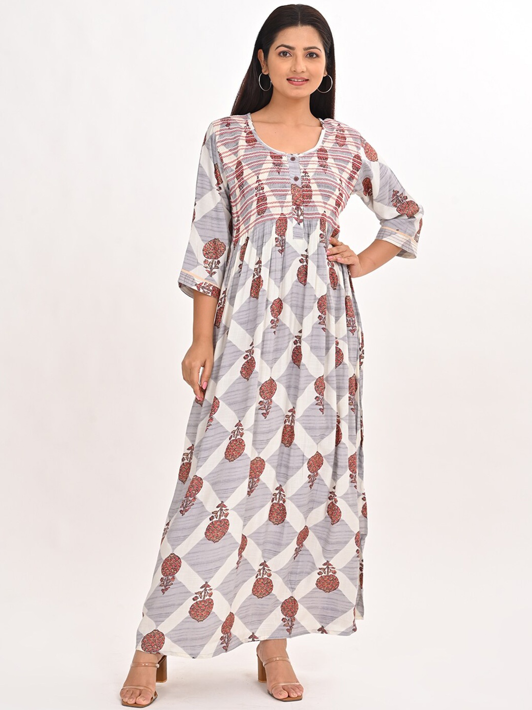 

GOLDSTROMS Printed A-Line Maxi Dress, Red