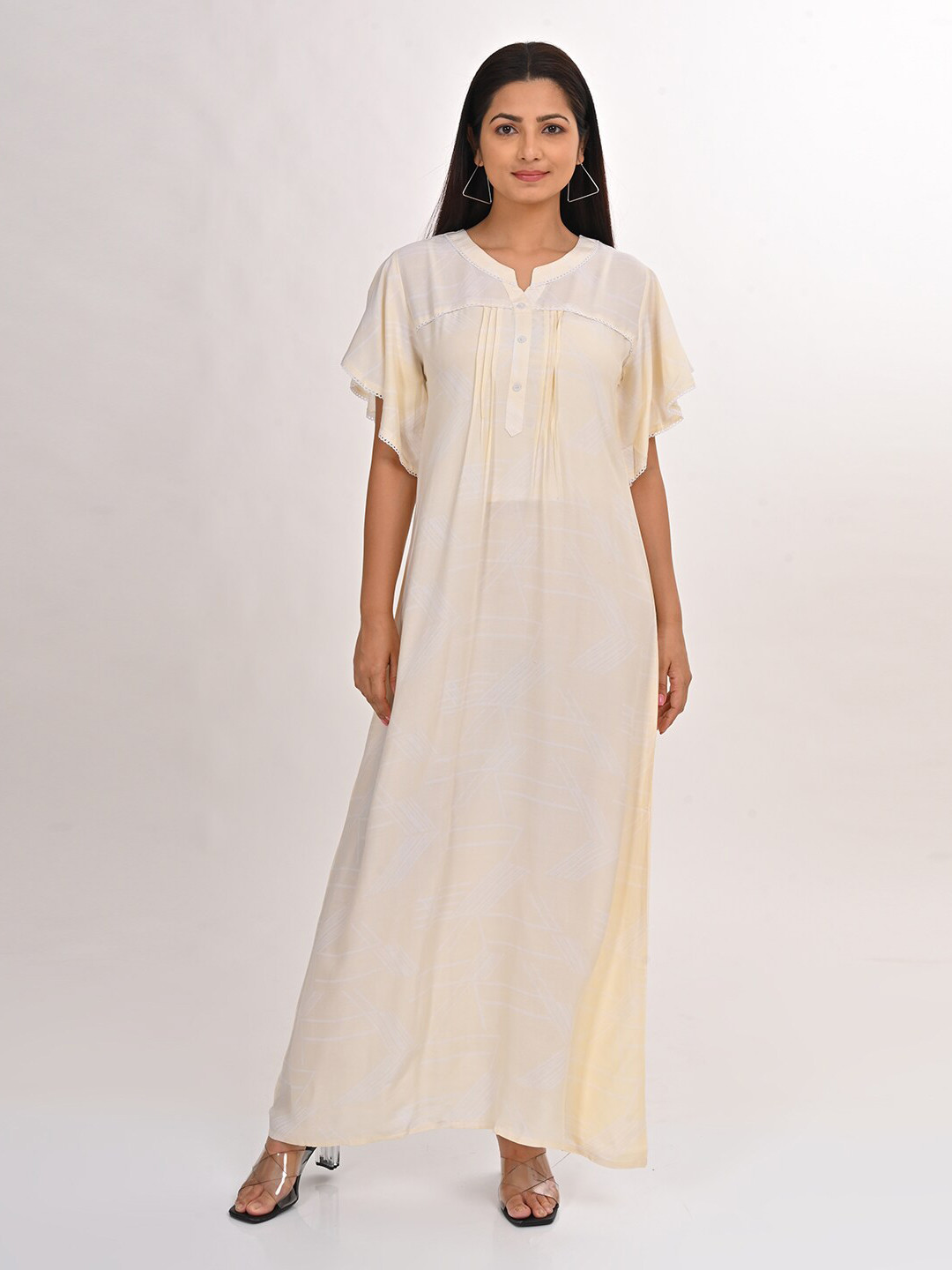 

GOLDSTROMS Printed A-Line Maxi Dress, Cream