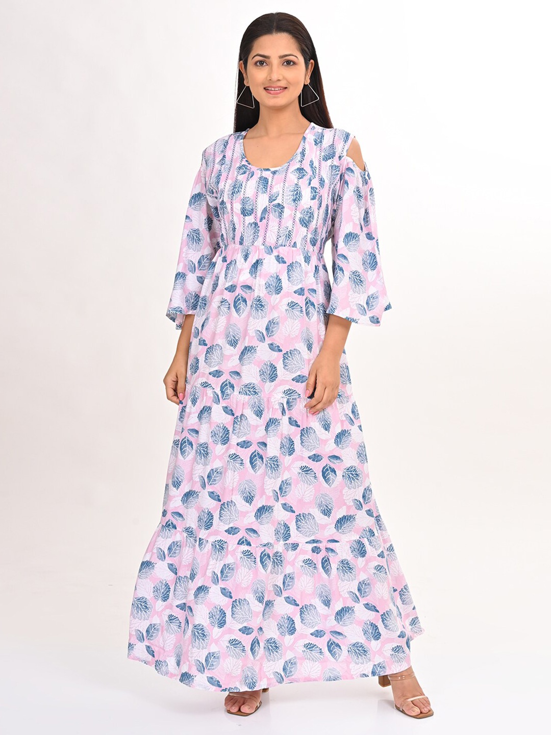 

GOLDSTROMS Floral Printed A-Line Maxi Dress, Pink