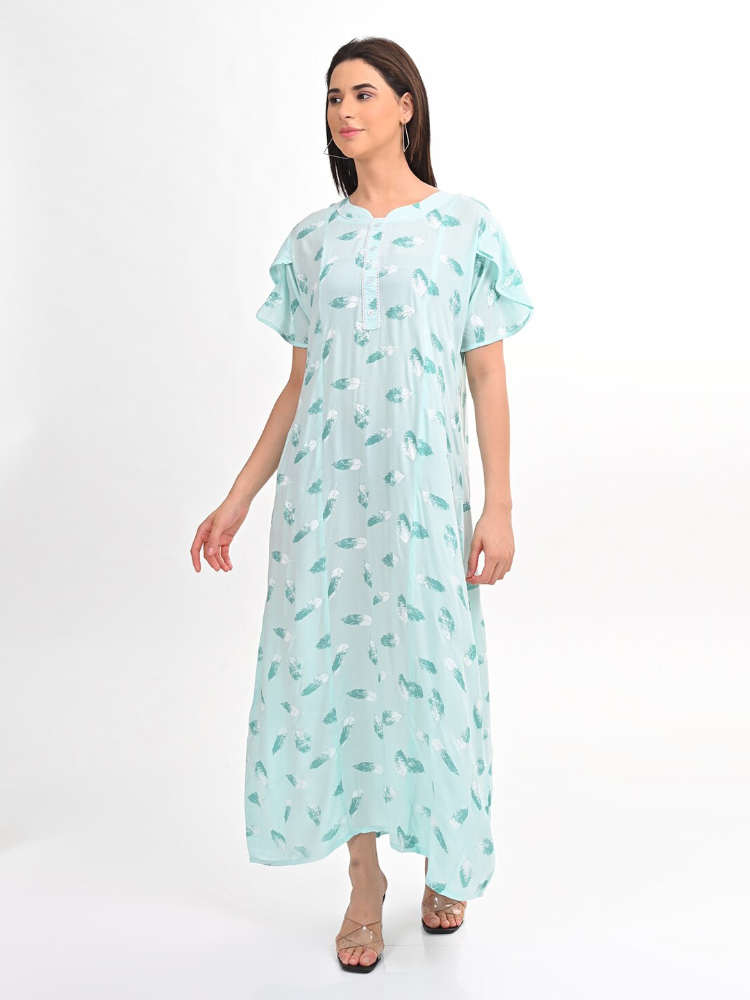 

GOLDSTROMS Printed A-Line Maxi Dress, Blue