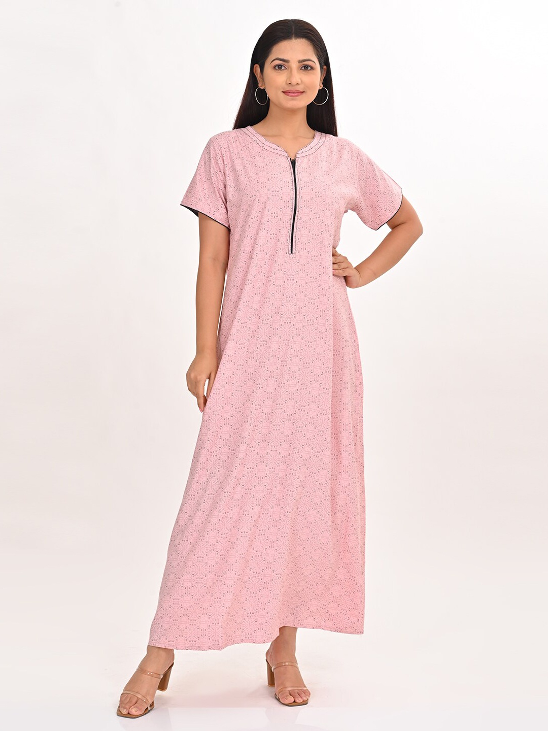 

GOLDSTROMS Printed A-Line Maxi Ethnic Dress, Pink
