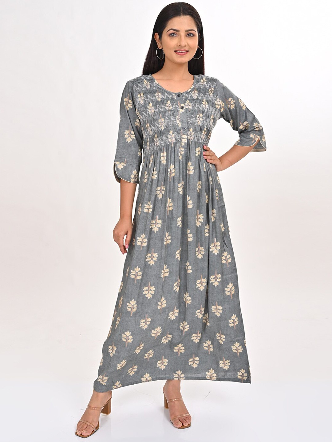

GOLDSTROMS Printed Maxi Ethnic Dress, Grey