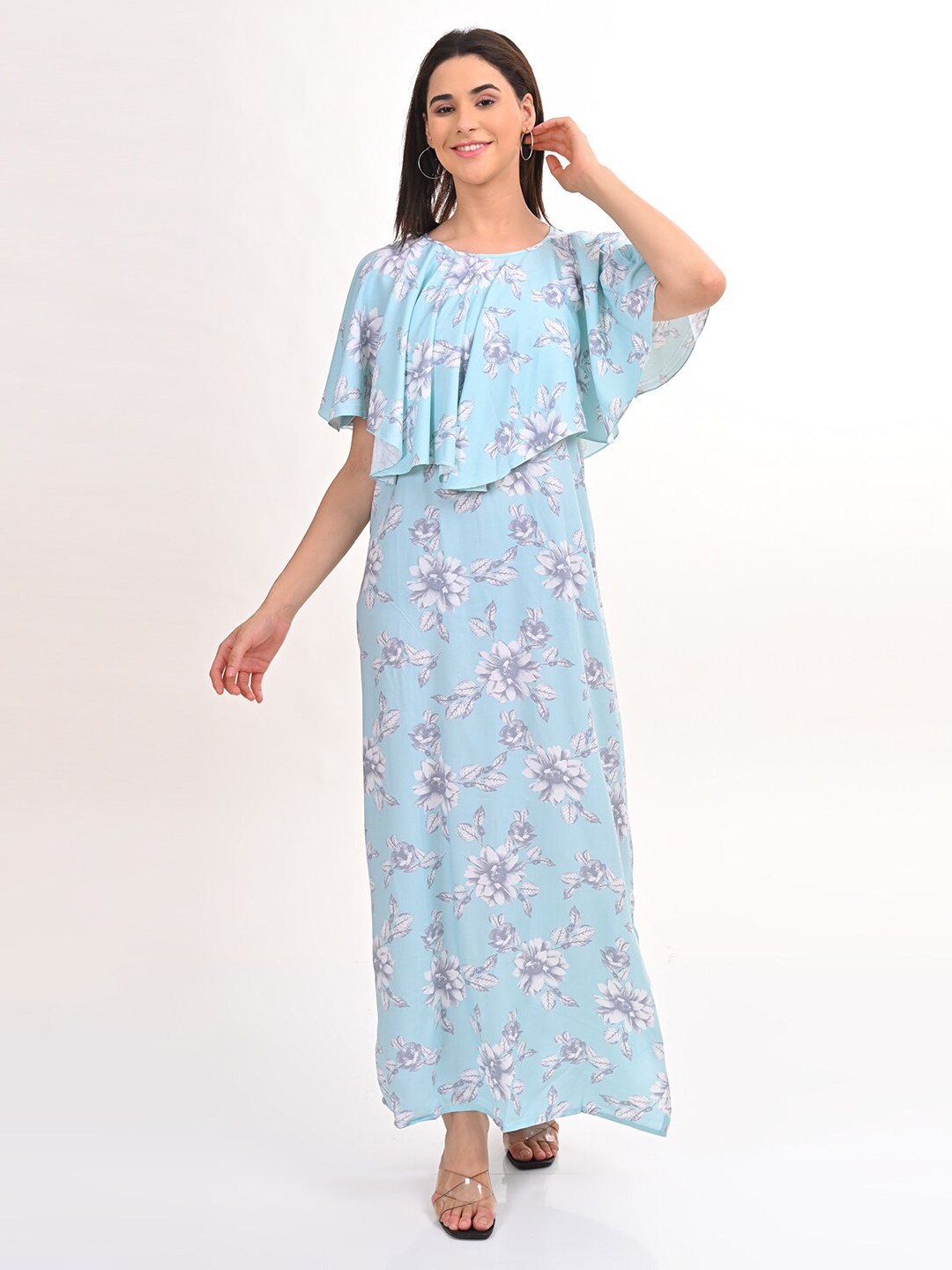 

GOLDSTROMS Women Printed A-Line Maxi Dress, Blue