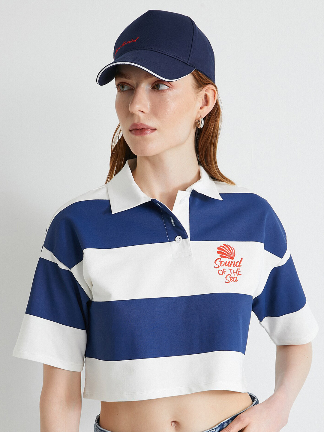 

Koton Women Colourblocked Round Neck T-shirt, Blue