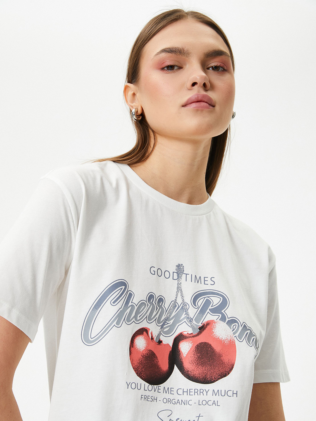 

Koton Women Typography Printed Regular Sleeves T-shirt, Beige