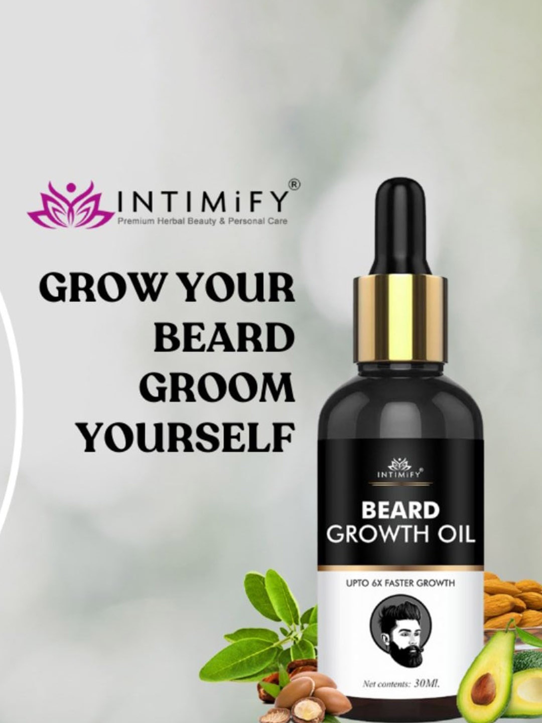 

INTIMIFY Moustaches & Beard Growth Oil - 30 ml, Transparent