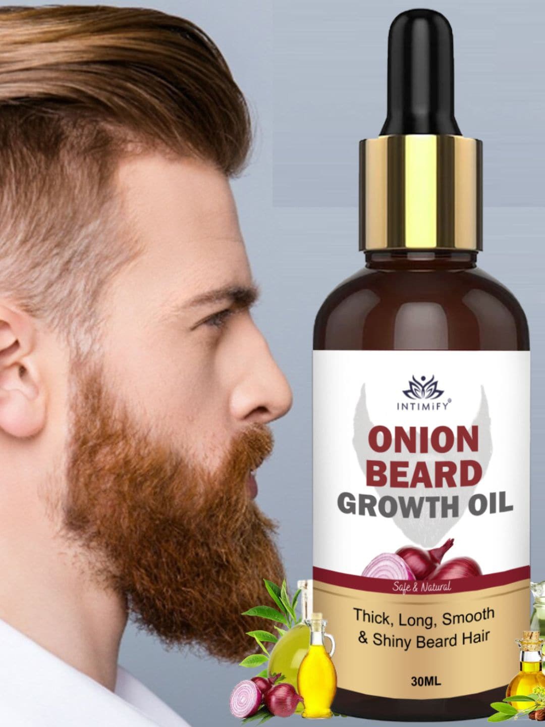 

INTIMIFY Onion Moustache & Beard Growth Oil - 30 ml, Transparent