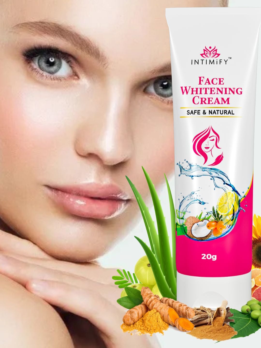 

INTIMIFY Safe & Natural Face Whitening Cream with Mulethi & Amla - 20 g, White