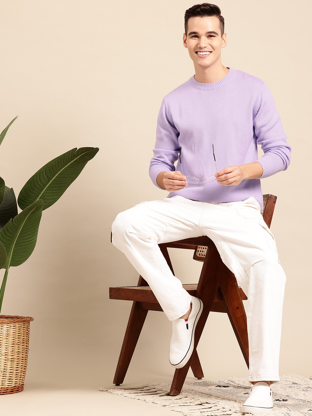 

Mast & Harbour Pullover Sweater, Lavender