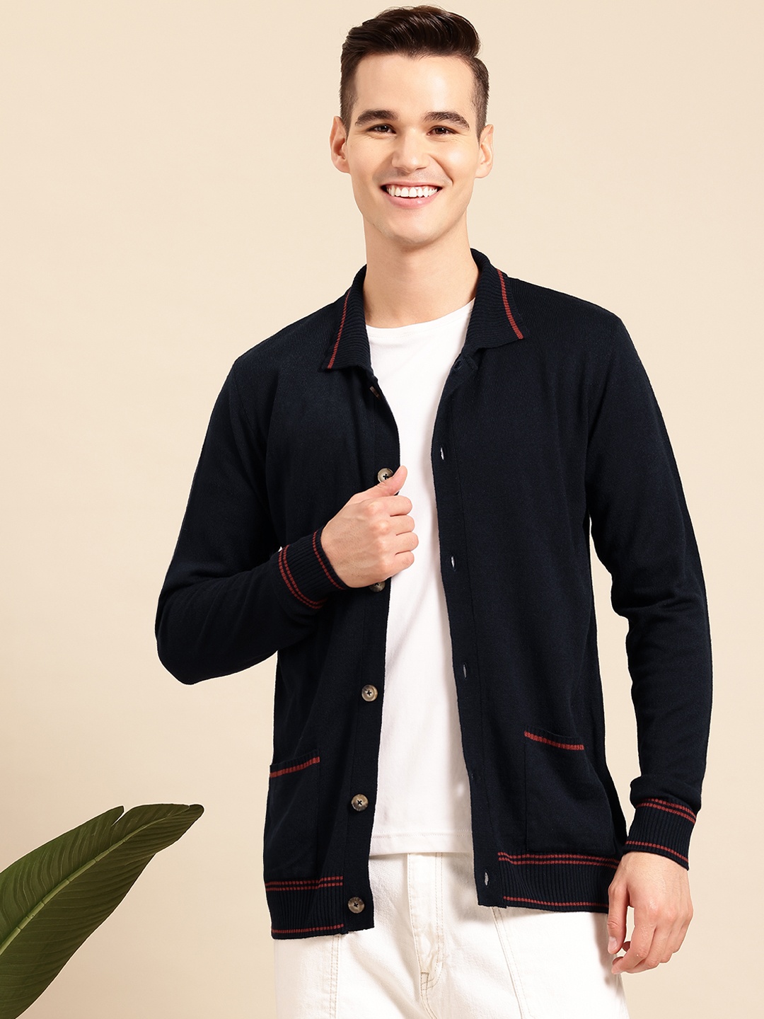 

Mast & Harbour Cardigan Sweater, Navy blue