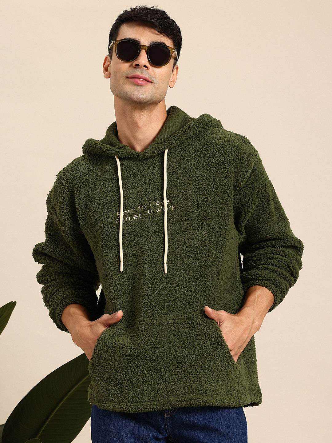 

Mast & Harbour Men Hooded Sweatshirt, Green