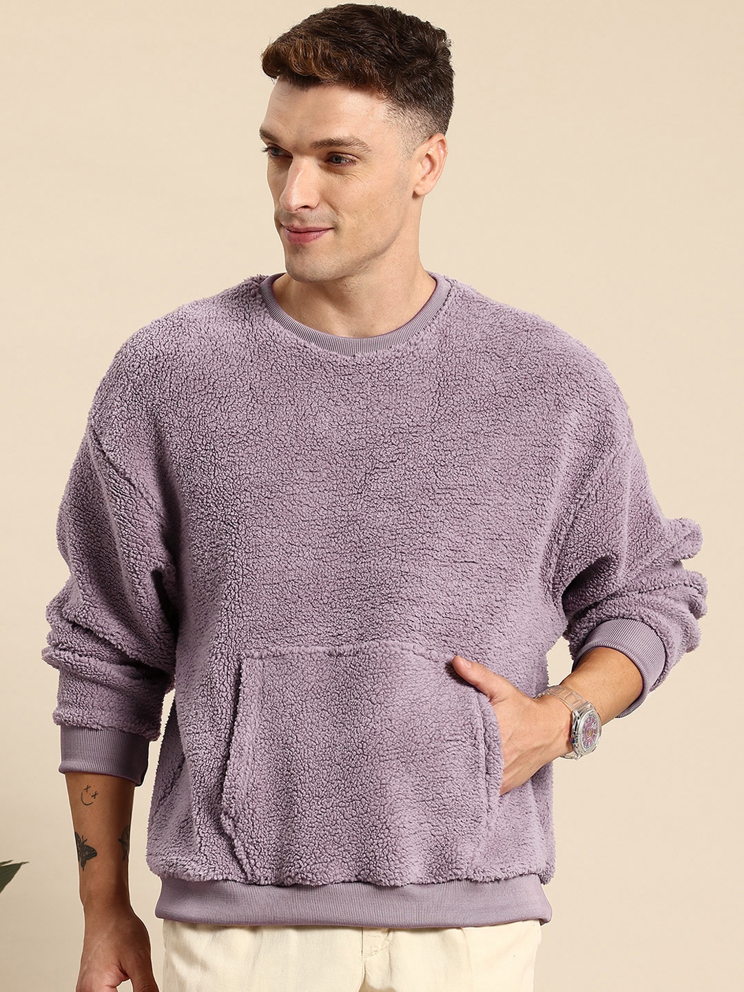 

Mast & Harbour Fleece Sweatshirt, Purple
