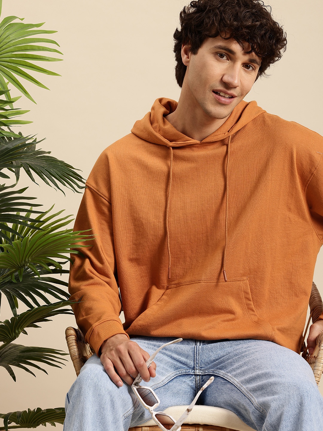 

Mast & Harbour Hooded Drop-Shoulder Relaxed Fit Sweatshirt, Rust