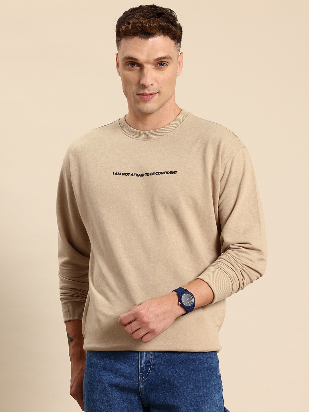 

Mast & Harbour Printed Detail Sweatshirt, Beige